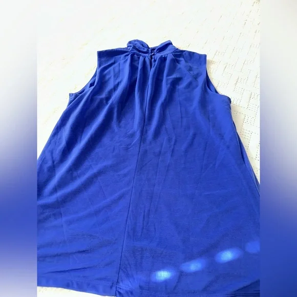 Elegant Blue Sleeveless Top Size L - Picture 4 of 6